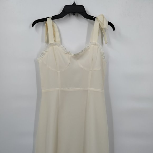 Forever 21 Sweetheart Tie-Strap Midi Dress Cream, Medium - Picture 3 of 12